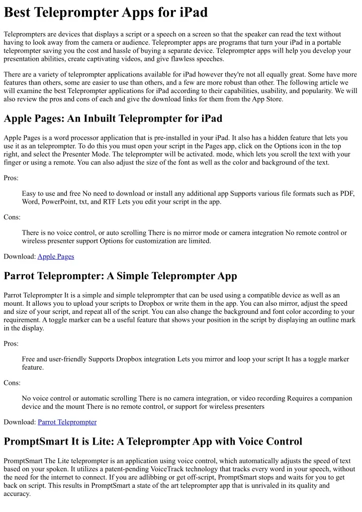 best teleprompter apps for ipad
