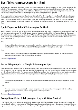 best teleprompter apps for ipad