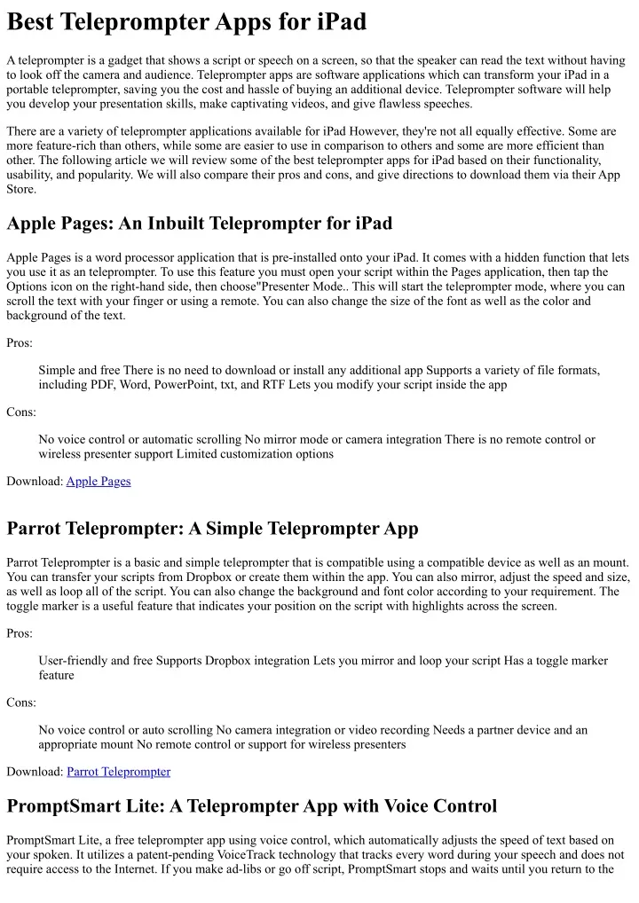 best teleprompter apps for ipad