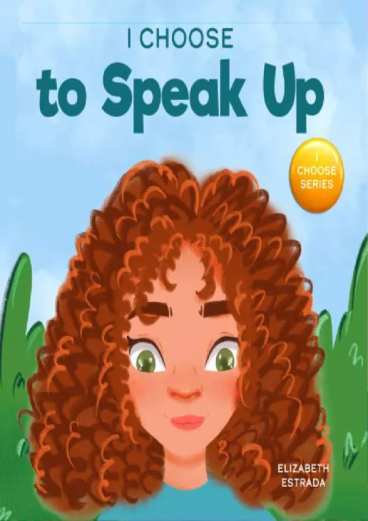 i choose to speak up a colorful picture book