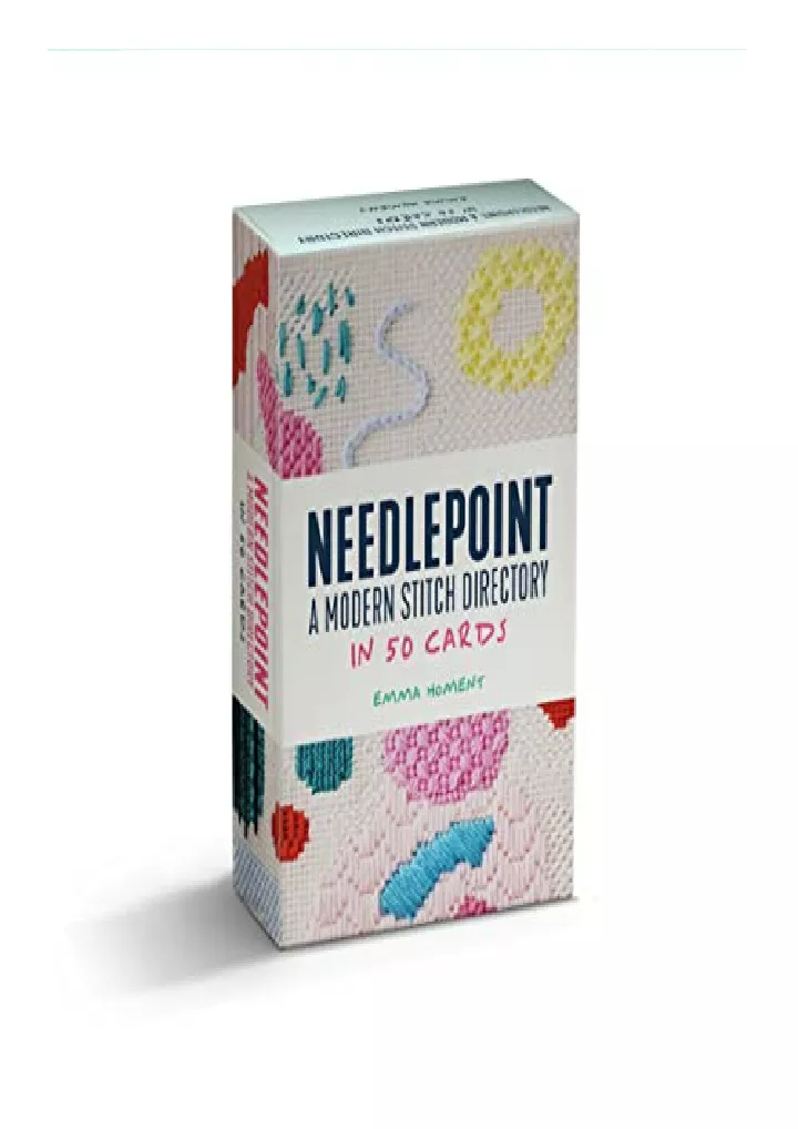 needlepoint a modern stitch directory in 50 cards
