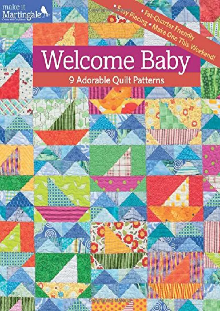 welcome baby 9 adorable quilt patterns download