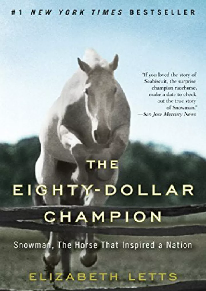 the eighty dollar champion snowman the horse that