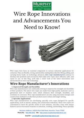 Wire Rope Innovations and Advancements You Need to Know!