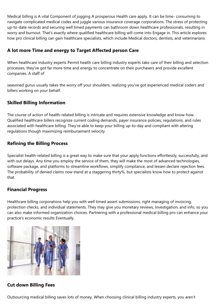 medical billing is a vital component of jogging