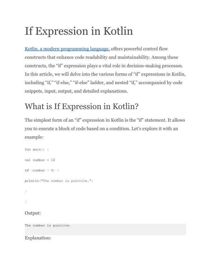 if expression in kotlin