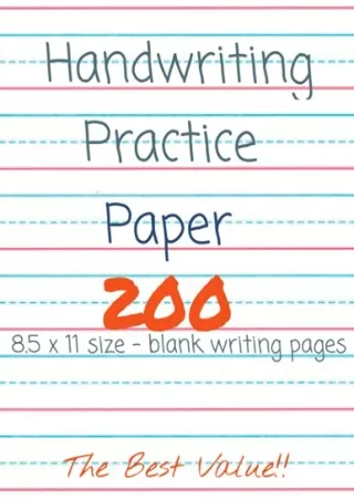 PDF/READ Handwriting Practice Paper for Kids: Dotted lined notebook for kids, 200