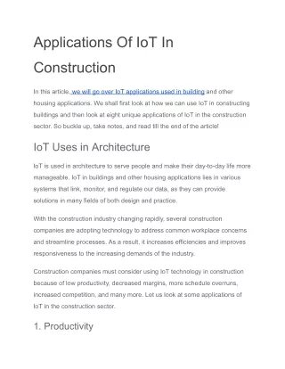 applications of iot in