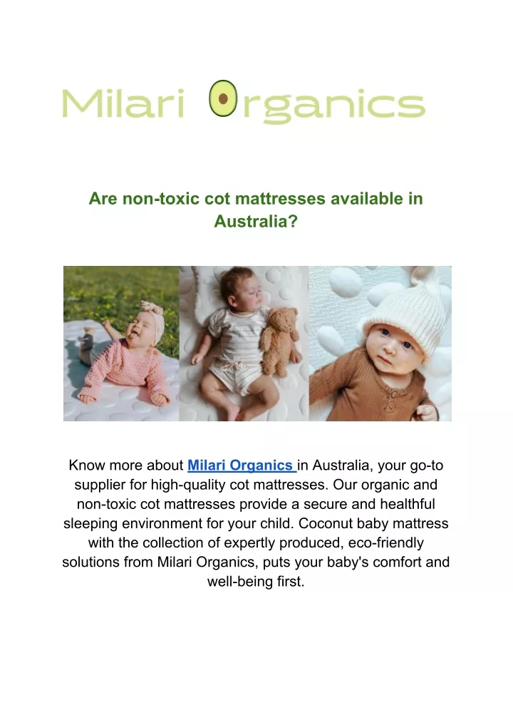 are non toxic cot mattresses available