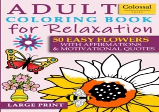 PDF Coloring Book for Adults with Dementia: Easy flower coloring book for adults