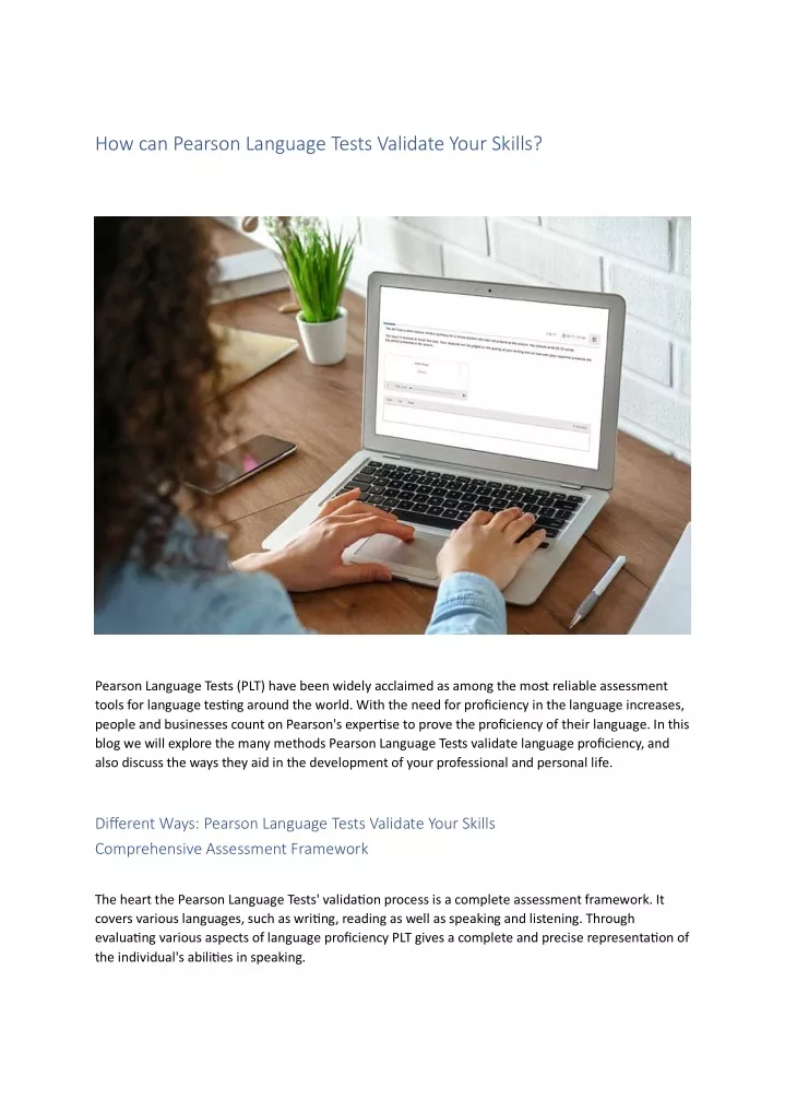 how can pearson language tests validate your