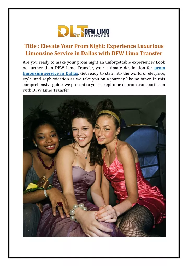 title elevate your prom night experience