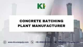 Concrete Batching Plant Manufacturer | KI Conequip pvt. Ltd.