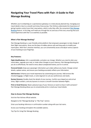 A Guide to Flair Manage Booking