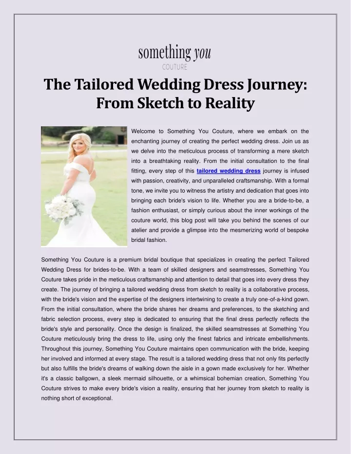 the tailored wedding dress journey from sketch