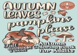 PDF Autumn Coloring Book for Adults: Easy Relaxing Fall Coloring or Colouring Pa
