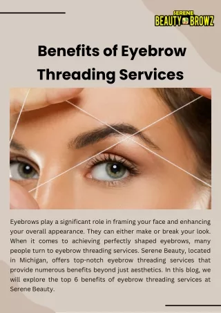 _Benefits of Eyebrow Threading Services