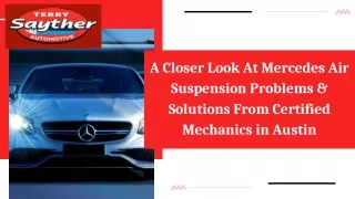 A Closer Look At Mercedes Air Suspension Problems & Solutions From Certified Mechanics in Austin