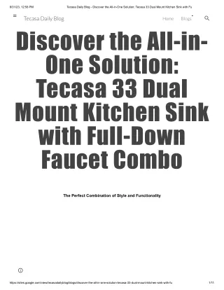 Tecasa Daily Blog - Discover the All-in-One Solution_ Tecasa 33 Dual Mount Kitchen Sink with Faucet Combo