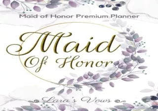 PDF Maid Of Honor Planner: Wedding Planner For Maid Of Honor | Guide Book, Orgni