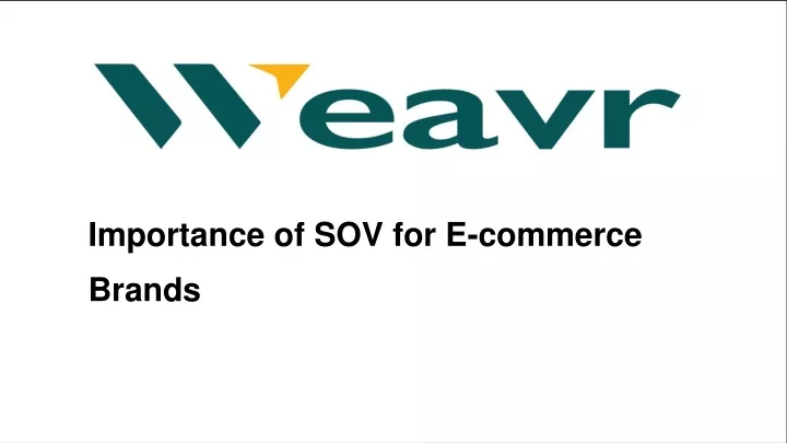 importance of sov for e commerce brands