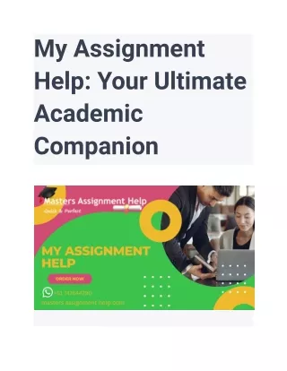My Assignment Help_ Your Ultimate Academic Companion