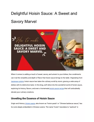 Delightful Hoisin Sauce_ A Sweet and Savory Marvel