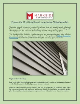 Explore the Most Durable and Long-Lasting Siding Materials