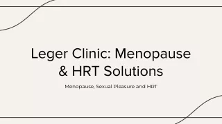 Leger Clinic: Menopause & HRT Solutions