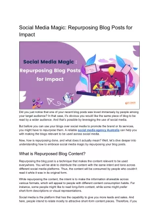 social media magic repurposing blog posts