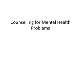 Counselling for Mental Health Problems