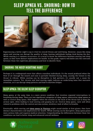 Sleep Apnea vs. Snoring: How to Tell the Difference