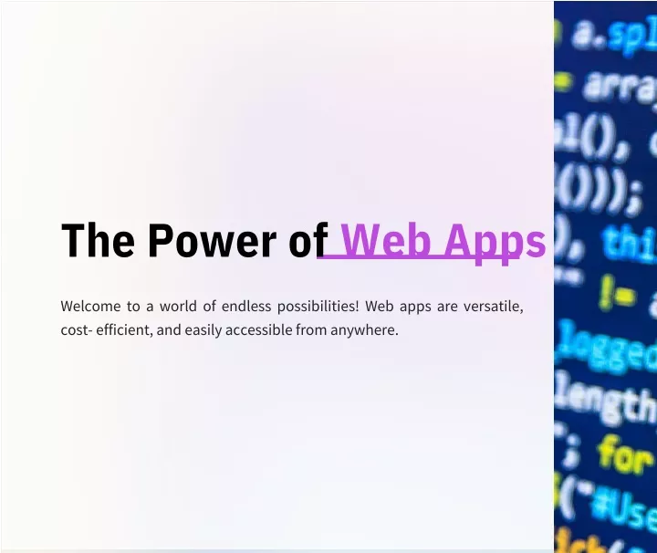 the power of web apps