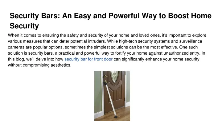 security bars an easy and powerful way to boost home security