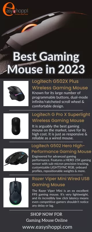 Top Best Gaming Mouse of 2023 | Easyshoppi