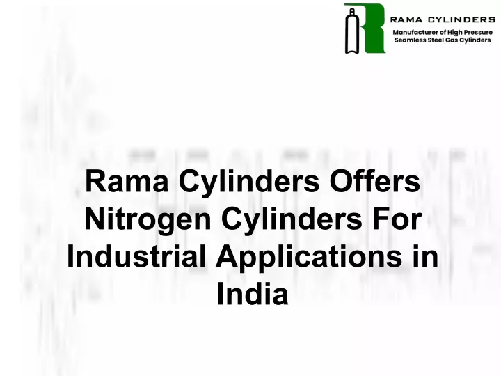 rama cylinders offers nitrogen cylinders