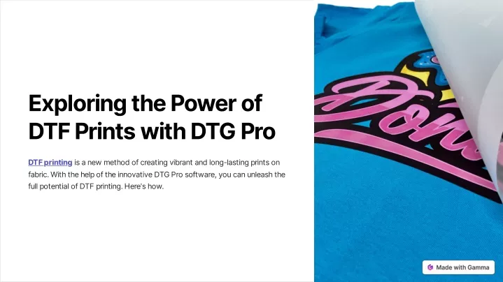 exploring the power of dtf prints with dtg pro