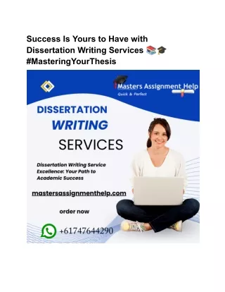 Success Is Yours to Have with Dissertation Writing Services