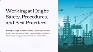 Working at Height Safety, Procedures, and Best Practices