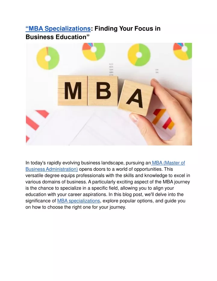 mba specializations finding your focus