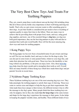 The Very Best Chew Toys And Treats For Teething Puppies