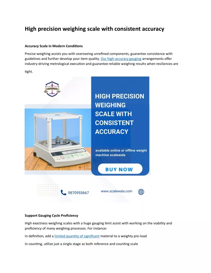 high precision weighing scale with consistent