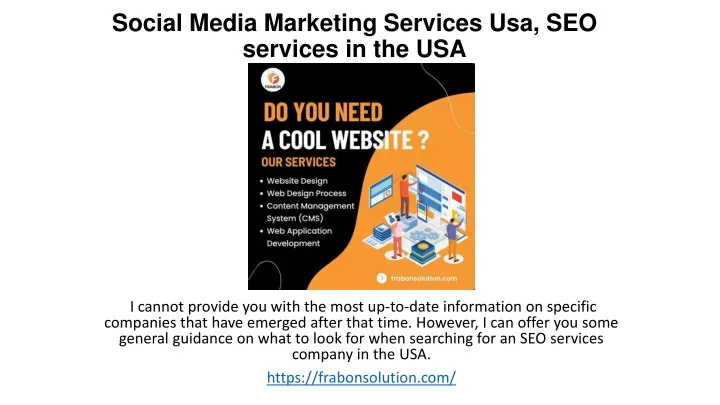social media marketing services usa seo services in the usa