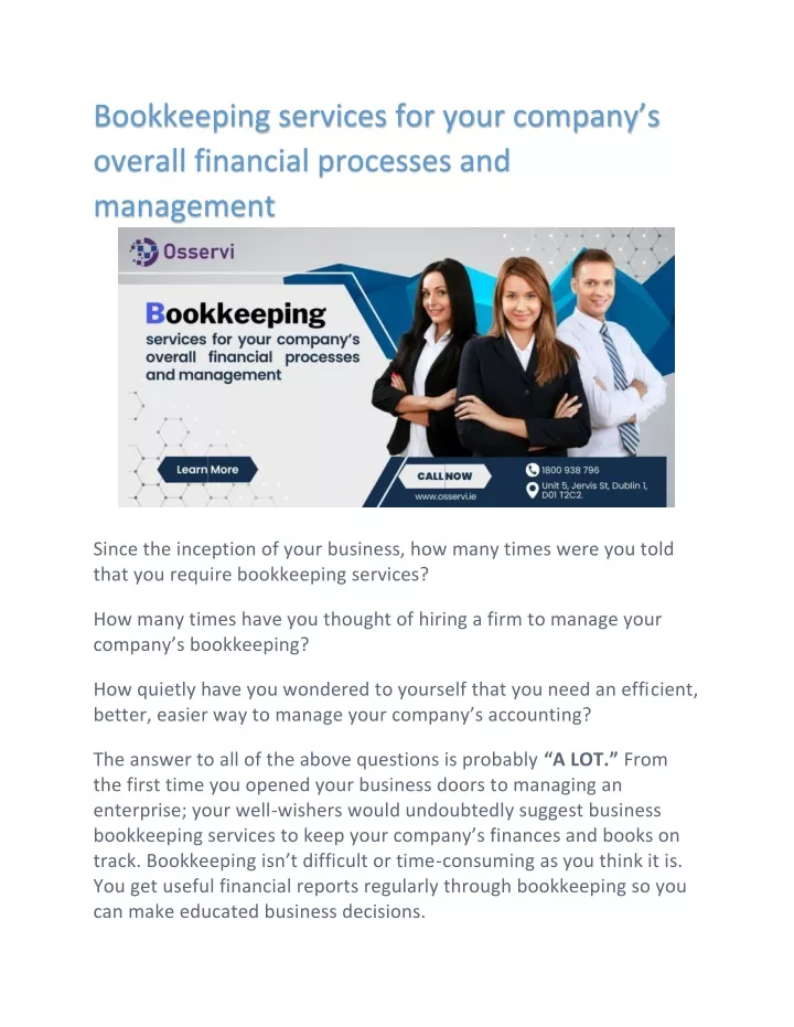 bookkeeping services for your company s overall
