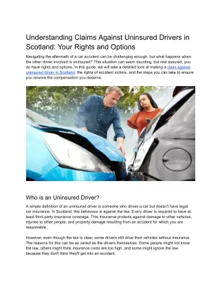 Understanding Claims Against Uninsured Drivers in Scotland: Your Rights and Opti