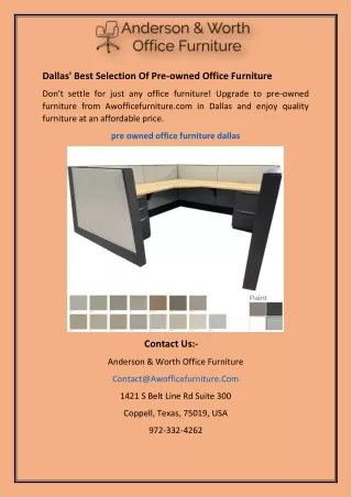 Dallas' Best Selection Of Pre-owned Office Furniture