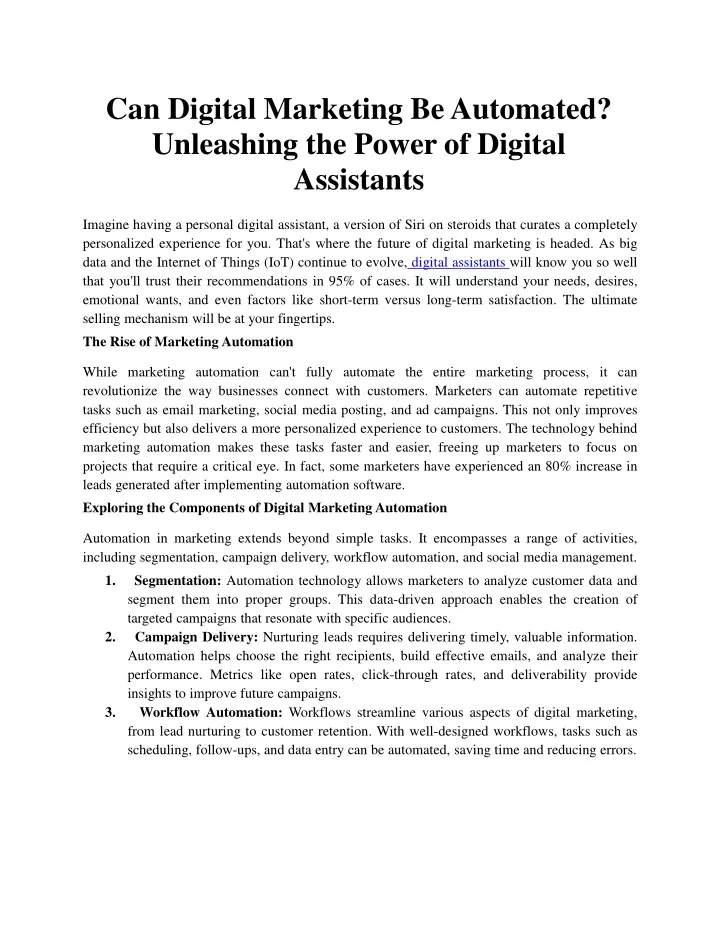 can digital marketing be automated unleashing