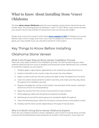 what to know about installing stone veneer