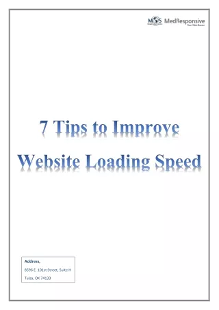 7 Tips to Improve Website Loading Speed