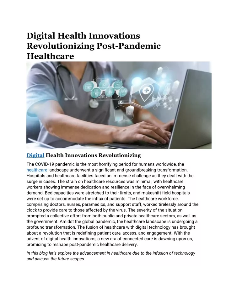 digital health innovations revolutionizing post